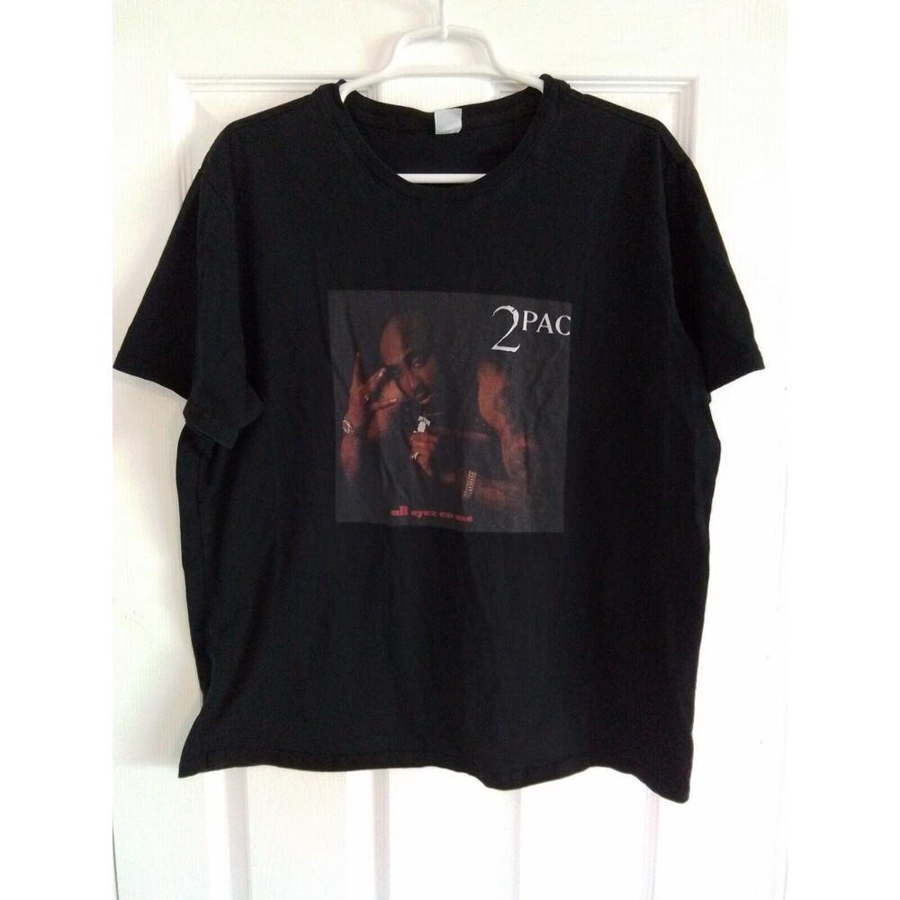 2Pac All Eyez On Me Black Graphic Print T Shirt Mens Size XL Tupac